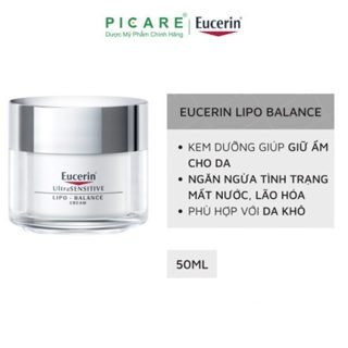 Kem dưỡng ẩm Eucerin UltraSensitive Lipo-Balance Cream 50ml dưỡng ẩm chuyên sâu
