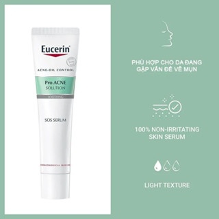 Tinh chất Eucerin Pro Acne SOS Serum 10ml kiểm soát dầu nhờn hỗ trợ giảm mụn
