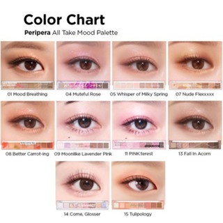 Bảng phấn mắt trang điểm 8 ô Peripera All Take Mood Palette 13.5g hạt phấn mịn và nhẹ, chống trôi