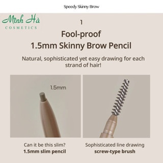 Chì kẻ lông mày không lem không trôi Peripera Speedy Skinny Brow 0.05g màu sắc hoàn toàn tự nhiên nhỏ gọn, dễ cầm