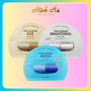 Mặt nạ giấy BNBG Vita Cocktail Age Foil mask Complex 2X 30ml/miếng cấp ẩm, chống lão hóa, dưỡng sáng da
