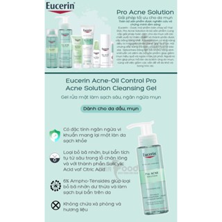 Gel rửa mặt Eucerin Cleansing Gel pro Acne Solution 75/200ml cho da dầu nhờn