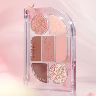 Bảng phấn mắt 7 ô Peripera Sim;plain Eye Palette #06 Chiffon Blossom thiết kế xinh xắn bám màu lâu trôi