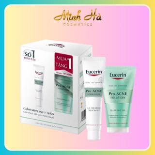 Bộ sản phẩm Eucerin gel rửa mặt dịu nhẹ cho da mụn 75ml và gel giảm mụn Pro Acne 40ml chăm sóc da toàn diện