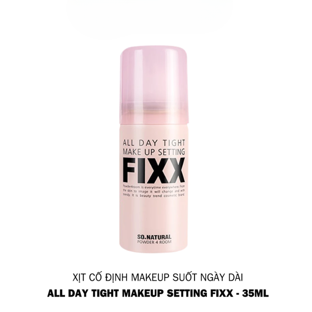 Xịt khoá nền So Natural Makeup Setting Fixx 120ml sương cực mịn tinh tế giúp lớp trang điểm bám chặt