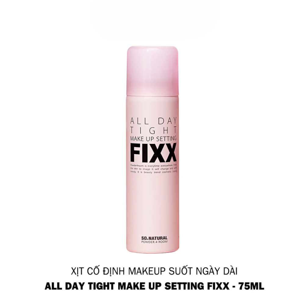 Xịt khoá nền So Natural Makeup Setting Fixx 120ml sương cực mịn tinh tế giúp lớp trang điểm bám chặt