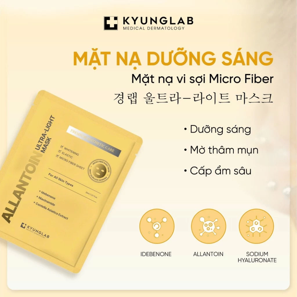 Mặt nạ Kyunglab Allantoin Ultra-Light/Cica Ultra Calming Mask 30ml cấp ẩm dưỡng sáng da