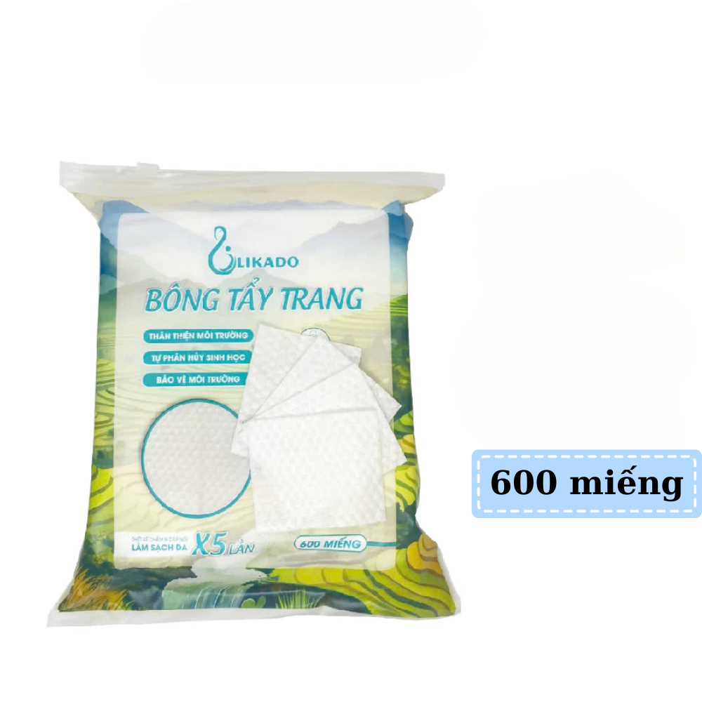 Bông tẩy trang LIKADO 222/400/600 miếng chất bông mềm mại làm sạch hiệu quả