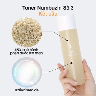 Toner Numbuzin No.3 Super Glowing Essence 200ml căng bóng da kiểm soát dầu nhờn