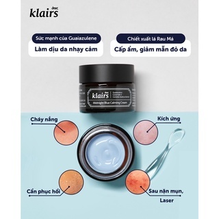 Kem dưỡng Klairs Midnight Blue Calming Cream 30/60ml làm dịu da, phù hợp với da nhạy cảm