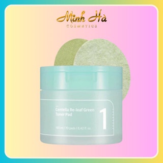 Toner Pad Numbuzin No.1 Centella Re-leaf Green 70 Pads 190ml làm dịu da cấp ẩm sâu tức thì