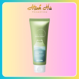 Sữa rửa mặt rau má Prettyskin The Pure Jeju Cica Cleansing Foam 150ml làm sạch bụi bẩn và dầu thừa
