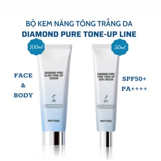Kem dưỡng nâng tone Prettyskin Face & Body Diamond Pure Glow Tone Up Cream 100ml cho da sáng mịn
