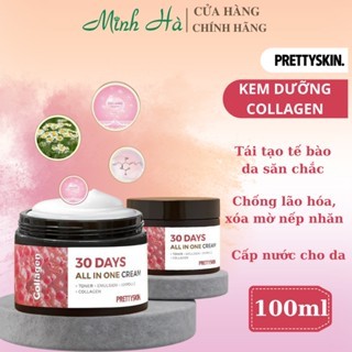 Kem dưỡng Prettyskin 30 days in one cream 100ml Vitamin, Collagen, Brightening, Hyaluronic dưỡng ẩm làm mềm da
