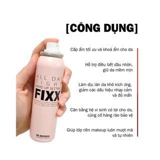 Xịt khoá nền So Natural Makeup Setting Fixx 120ml sương cực mịn tinh tế giúp lớp trang điểm bám chặt