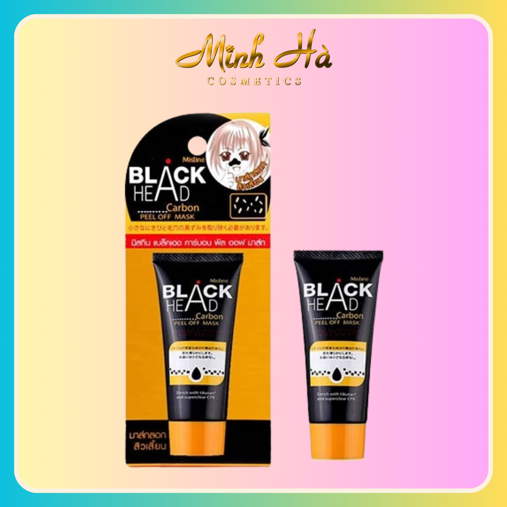 Gel lột mụn đầu đen Mistine Blackhead Carbon Peel Off Mask 10g giúp làm sạch bã nhờn, mụn cám