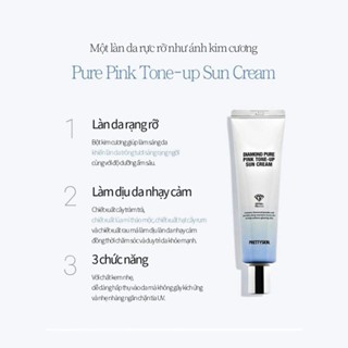 Kem chống nắng nâng tone Prettyskin Diamond Pure Pink Tone Up Sun Cream SPF50+ PA++++ 50ml bảo vệ da ngăn ngừa lão hóa