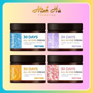 Kem dưỡng Prettyskin 30 days in one cream 100ml Vitamin, Collagen, Brightening, Hyaluronic dưỡng ẩm làm mềm da