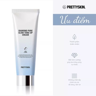 Kem dưỡng nâng tone Prettyskin Face & Body Diamond Pure Glow Tone Up Cream 100ml cho da sáng mịn
