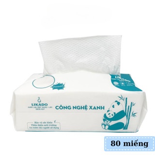 Khăn khô lau mặt LIKADO 80 tờ chất vải mềm mại tiện lợi