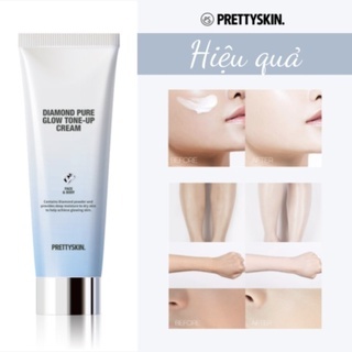 Kem dưỡng nâng tone Prettyskin Face & Body Diamond Pure Glow Tone Up Cream 100ml cho da sáng mịn