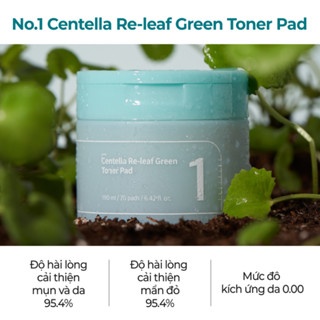Toner Pad Numbuzin No.1 Centella Re-leaf Green 70 Pads 190ml làm dịu da cấp ẩm sâu tức thì