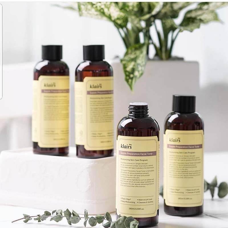 Nước hoa hồng Klairs Supple Preparation Toner 180ml không mùi và mùi thảo dược dành cho mọi loại da