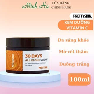 Kem dưỡng Prettyskin 30 days in one cream 100ml Vitamin, Collagen, Brightening, Hyaluronic dưỡng ẩm làm mềm da