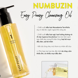 Dầu tẩy trang Numbuzin No.1 Easy Peasy Cleansing Oil 200ml làm sạch bụi bẩn loại bỏ bã nhờn