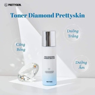 Toner dưỡng sáng da Prettyskin Pure Brightening Diamond 150ml se khít lỗ chân lông, cân bằng độ ẩm