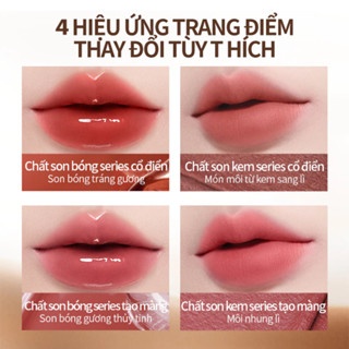 Son bóng Mistine Thai Latte Long Wear Lip Glaze + Juicy Lip Glaze 2.8g căng mọng lâu trôi