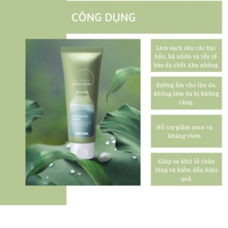 Sữa rửa mặt rau má Prettyskin The Pure Jeju Cica Cleansing Foam 150ml làm sạch bụi bẩn và dầu thừa