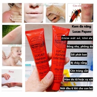 Kem đa năng Lucas Papaw Ointment 25g làm dịu da, lành vết thương, khắc phục các tình trạng nứt nẻ