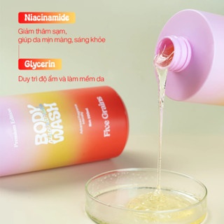 Sữa tắm Five Grains Niacinamide Body Wash 500ml (Premium Edition) giúp sáng da dưỡng da trắng sáng
