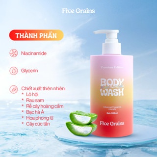 Sữa tắm Five Grains Niacinamide Body Wash 500ml (Premium Edition) giúp sáng da dưỡng da trắng sáng