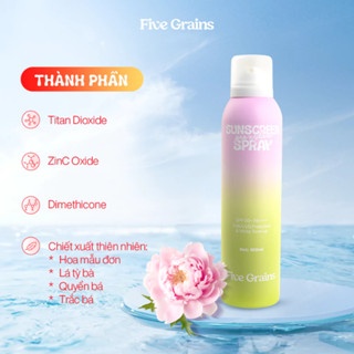Xịt chống nắng Five Grains Proxylane Sunscreen Spray SPF50+ PA++++ 160ml nâng tone giúp da không bị sạm đen do nắng