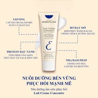 Kem dưỡng ẩm phục hồi da Embryolisse Lait Creme Concentré 75ml siêu dưỡng ẩm phục hồi da