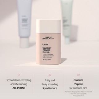 Kem lót Clio Wake Up Primer 3 Types SPF 50+ PA ++++ Moisture/ Blur /Tone up 30/50ml kiềm dầu nâng tone