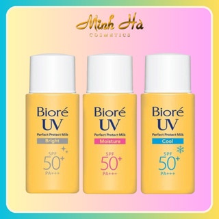 Sữa chống nắng Biore UV Perfect Protect Milk SPF 50+ PA++++ 25ml lỏng nhẹ thấm nhanh bảo vệ da khỏi ánh nắng