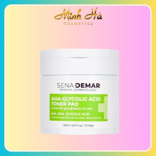 Toner pads Sena Demar AHA-Glycolic Acid 150ml/70 miếng làm sạch sâu cho da khỏe hơn mỗi ngày