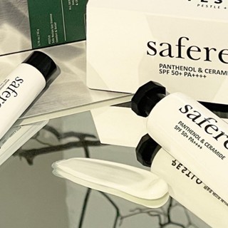 Kem chống nắng Pestlo Saferecipe Panthenol & Ceramide SPF 50+ PA++++ 50ml kết cấu mỏng mịn dễ tán thấm nhanh vào da