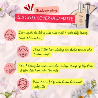 Kem nền Clio Kill Cover New Matte Foundation SPF20 PA++ 38g cho lớp nền mỏng nhẹ, lì suốt ngày dài
