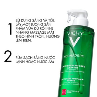 Gel rửa mặt Vichy Normaderm Phytosolution 50/400ml giảm lượng dầu thừa trên da làm dịu da