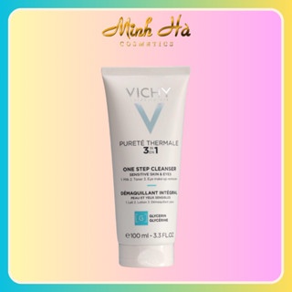 Sữa rửa mặt tẩy trang 3in1 Purete Thermale Vichy 100ml làm sạch bề mặt da thông thoáng lỗ chân lông