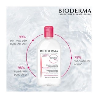 Nước tẩy trang Bioderma Sebium H2O & Crealine H2O Micelle Solution 500ml tẩy sạch sâu làm dịu da bị tổn thương
