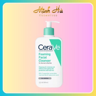 Sữa rửa mặt Cerave Foaming Facial Cleanser 473ml dành cho da thường và da dầu
