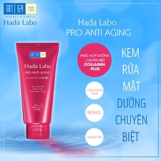 Sữa rửa mặt Hada Labo Cleanser 80g dưỡng ẩm sáng da cải thiện dấu hiệu lão hóa