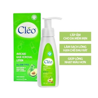 Kem tẩy lông Cleo Avocado Hair Removal Lotion All Skin Types Lotion 90ml dạng sữa cho mọi loại da