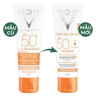 Kem chống nắng Vichy Capital Soleil SPF50+ Anti Taches 3 En 1 50ml che khuyết điểm, không nhờn rít