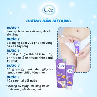 Kem tẩy lông Cleo viền bikini màu tím 50g hạn chế đau rát, thâm sạm